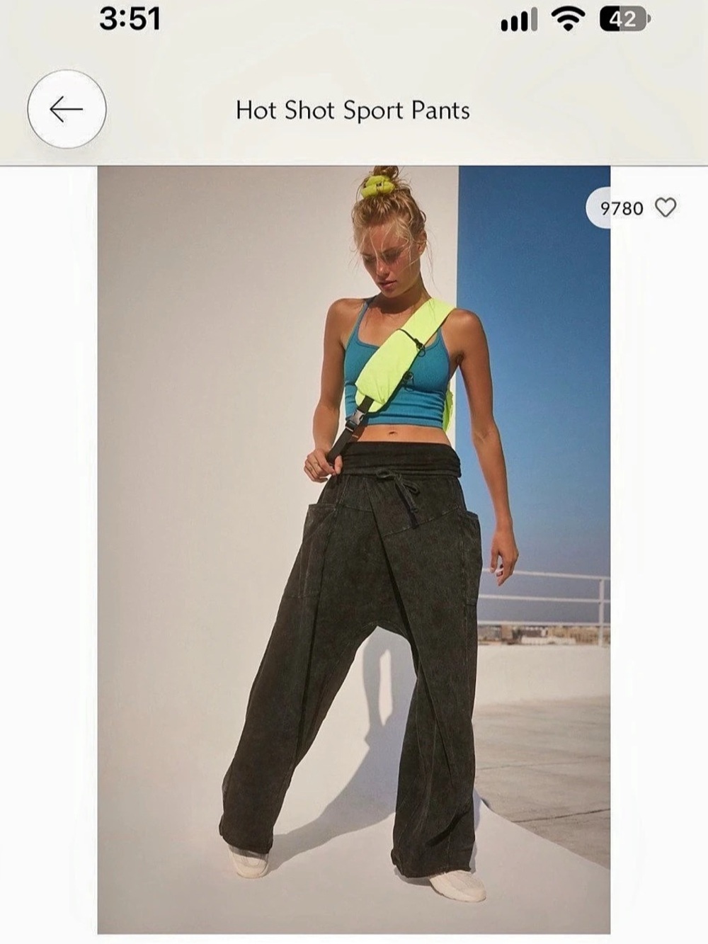 Free People Hot Shot Sport Pants Wide Leg Kelly Green s